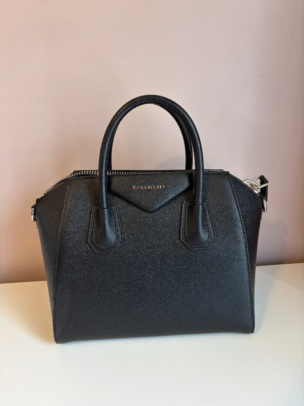Givenchy Small Antigona Black Grained Leather Bag
